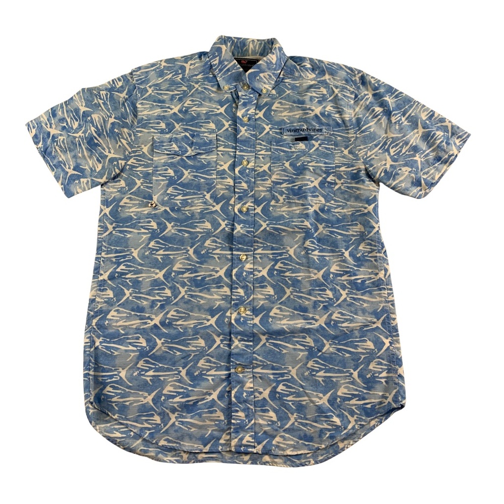 Vineyard Vines Harbor Blue Shark Performance Shirt Men S Vented Fishing Gorpcore
